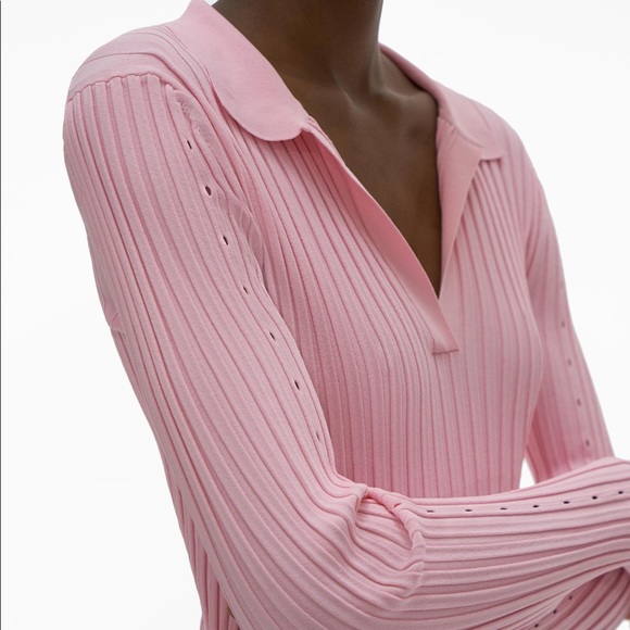 Saks Fifth Avenue Ribbed Collared Wool Sweater - Picture 14 of 16